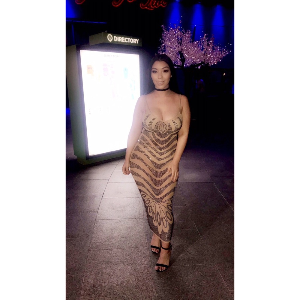 Black jeweled long dress